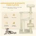 Árbol para Gatos sisal PawHut, mascotas - accesorios para gatos Beige