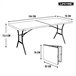 Mesa rectangular plegable blanco efecto granito LIFETIME 184 x 76 x 73,5 cm Blanco
