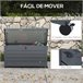 Baúl de Exterior Acero Galvanizado Outsunny Gris