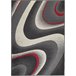 Alfombra CURVE medidas 150x210cm Negro/ Rojo