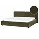Beliani Cama con somier Bouclé LINARDS 230x242 Verde Oscuro
