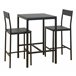 Conjunto de mesa alta con 2 taburetes JAMIE Negro
