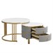 2 en 1, mesa de centro, mesa de salón, 2 cajones 70x70 Gris