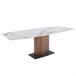 ANGEL CERDA Mesa comedor extensible ovalada barril mármol porcelánico y nogal 240x100 ANGEL CERDA Mesa comedor extensible ovalada barril mármol porcelánico y nogal 240x100 Nogal