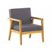 Beliani Conjunto longue Madera de acacia PALLANO Gris Oscuro