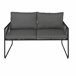 Set jardín con sofa 2 plazas 2 sillones y mesa de centro KELLY Gris Oscuro