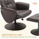 Sillón Reclinable Otomana Metal, PU, Espuma HOMCOM Marron