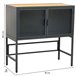 Aparador de vidrio, metal y madera 2 puertas Negro