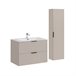 Conjunto de muebles lavabo individual encastrado y columna Adriel 80 Beige