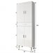 Armario baño Alan 4 puertas 1 cajón, Blanco brillo, 182 cm Blanco