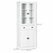 Alacena de Cocina MDF, Melamina de Madera, Vidrio HOMCOM Blanco