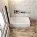 Mampara de Bañera Abatible,Vidrio Templado 5mm,Altura 140cm Blanco/ Gris