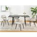 Conjunto de mesa extensible efecto madera y 4 sillas Blanco/ Negro
