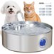 Fuente Agua Mascotas Acero Inoxidable 304 PawHut Gris