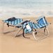 Aktive Silla plegable de playa con 5 posiciones, cojín, aluminio Azul