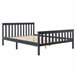 Cama doble de pino Breda con Somier y Reposacabezas - 168x209 Gris Oscuro