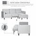Sofá Cama Poliéster, Espuma, Madera HOMCOM Gris