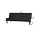 Sofá 2 plazas convertible en cama RIO color negro Negro