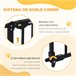 Barrera de Seguridad Metal, Plástico PawHut Negro