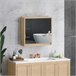 Armario con Espejo MDF, Melamina de Madera HOMCOM, hogar - baño Marron