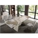 Mesa comedor extensible rectangular mármol porcelánico y acero color champagne Blanco/ Rojo