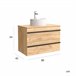 Mueble de baño BORN con perfil de tirador | Lavabo sobre encimera 80 Roble