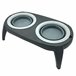 Well home comedero doble plegable para mascotas, silicona, antideslizante Gris