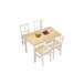Conjunto de mesa con 4 sillas VERSALLES Natural/ Blanco
