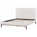 Beliani Cama con somier Terciopelo BAYONNE 171x212 Blanco/ Beige