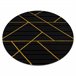 Alfombra EMERALD exclusivo 1012 circulo glamour 120x120 Negro