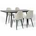 Conjunto de mesa extensible y 4 sillas Blanco/ Negro