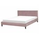 Beliani Cama con somier Terciopelo FITOU 170x214 Rosa