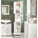 Armario Alto para baño 2 Puertas y 1 cajón FRG236-W SoBuy Blanco