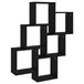 Estante de pared Minzo  cubos 78 Negro