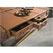 Mesa centro rectangular piel y acero 2149 Camel