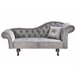 Beliani Chaise longue derecho Terciopelo LATTES Gris
