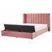 Beliani Cama con somier Terciopelo NOYERS 190x247 Rosa