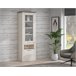 Vitrina alta 2 puertas y un cajón VERONA Blanco/ Madera