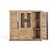 Alacena fabricada en madera maciza de mango con dos puertas centrales Marron