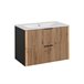 Conjunto mueble lavabo individual encastrado y columna Gaia Conjunto mueble lavabo individual encastrado y columna Gaia Madera