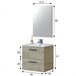 Mueble baño suspendido Alan 2 cajones, espejo y lavabo, Alaska Madera