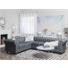 Beliani Sofá esquinero Poliéster CHESTERFIELD Gris