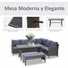 Conjunto 4 Piezas Muebles de Ratán Gris
