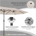 Sombrilla y Tumbonas Texteline, Poliéster Outsunny Negro