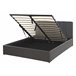 Beliani Cama con somier Poliéster DREUX 151x214 Gris Oscuro