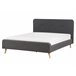 Beliani Cama con somier Poliéster RENNES II Gris Oscuro