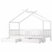 Cama cabaña infantil de madera maciza con 2 cajónes Cama cabaña infantil de madera maciza con 2 cajónes Blanco