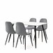 Set de 1 mesa y 4 sillas MINKA Blanco/ Gris