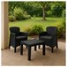 Acomoda Textil - Conjunto de Jardín con 2 Sillones + Mesa Negro