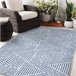 Alfombra COLOR SISAL líneas triangulos zigzag 60x110 Azul